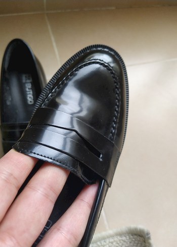 kız erkek Çocuk Siyah Rugan Loafer Ayakkabı - Görsel 7