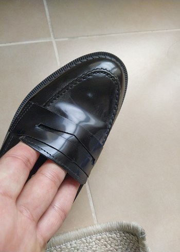 kız erkek Çocuk Siyah Rugan Loafer Ayakkabı - Görsel 8