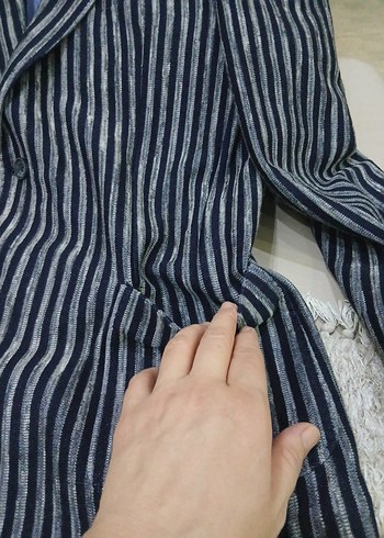 Gri Çizgili Erkek Ceket - Görsel 3