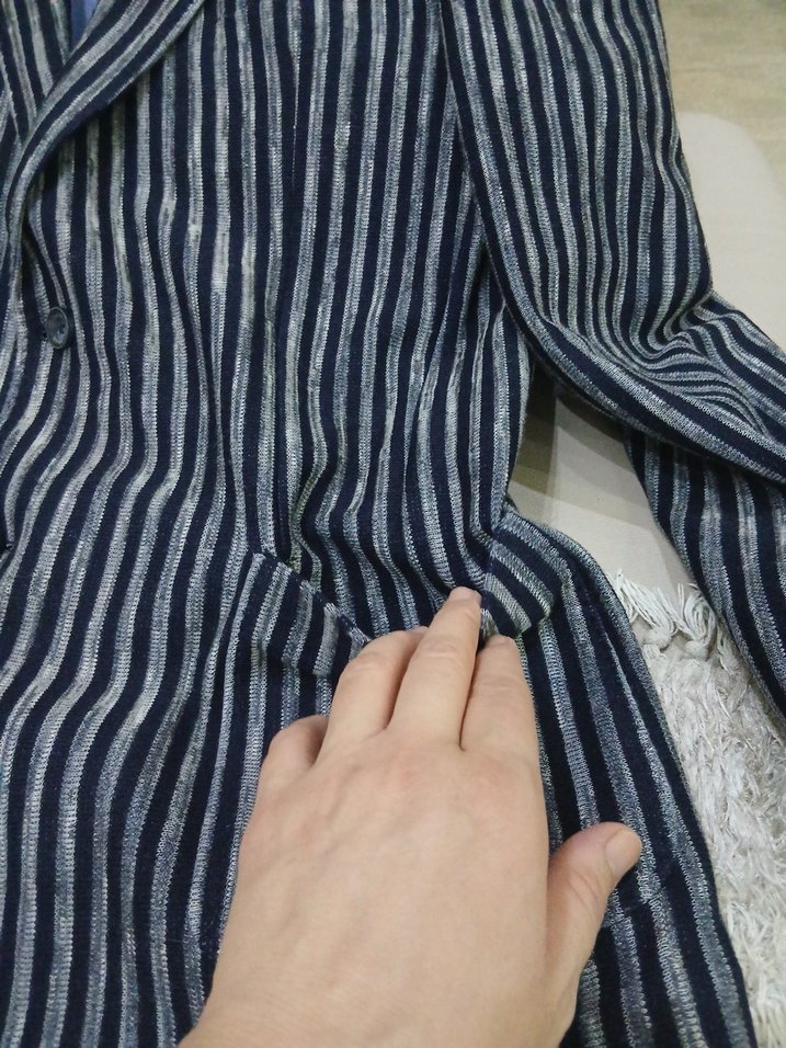 Gri Çizgili Erkek Ceket - Görsel 3