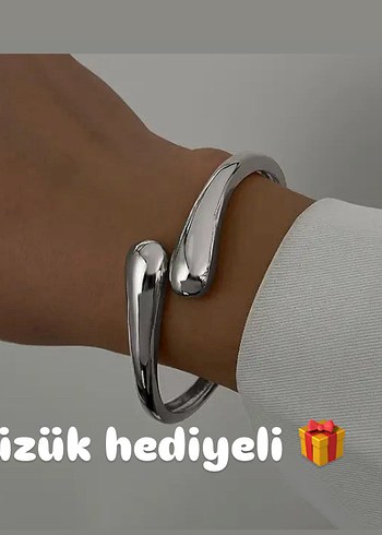 Gri Tokalı Minimalist Bileklik