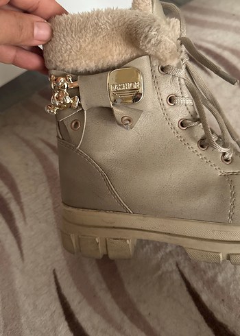 Bej Süet Kürklü çocuk Dolgu Topuk Bot - Görsel 9