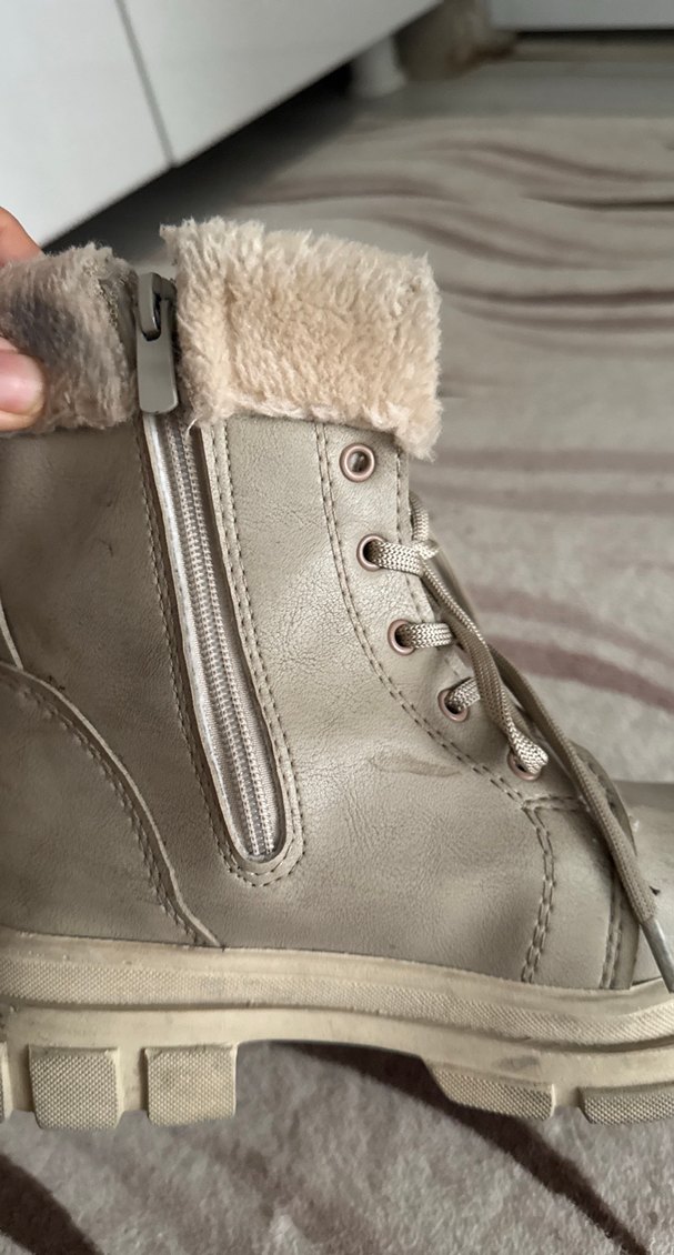 Bej Süet Kürklü çocuk Dolgu Topuk Bot - Görsel 5