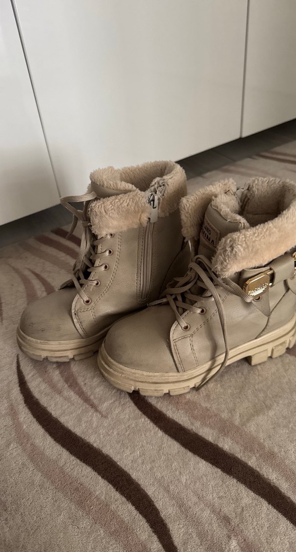 Bej Süet Kürklü çocuk Dolgu Topuk Bot - Görsel 2