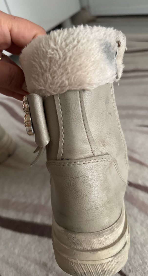 Bej Süet Kürklü çocuk Dolgu Topuk Bot - Görsel 4