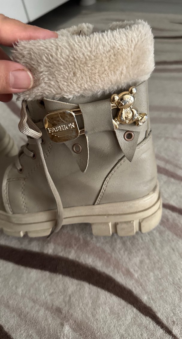 Bej Süet Kürklü çocuk Dolgu Topuk Bot - Görsel 3