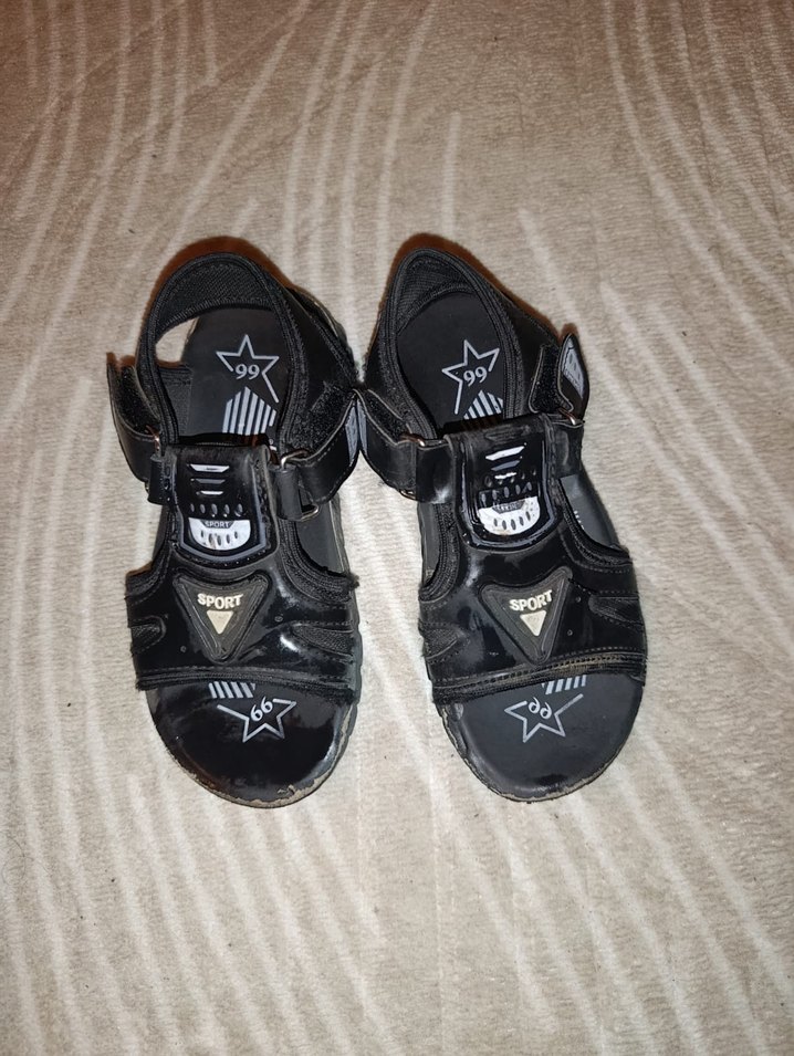 Erkek Siyah Rock Punk Kayışlı Terlik - Görsel 3