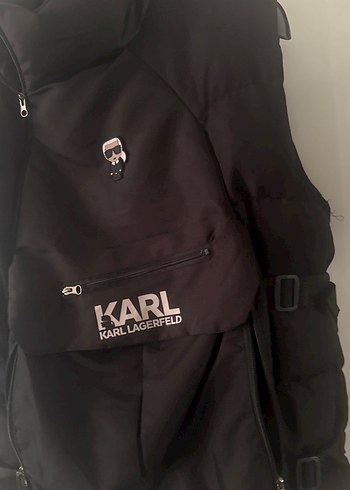 Karl Lagerfeld Siyah Fermuarlı Yelek - Görsel 4