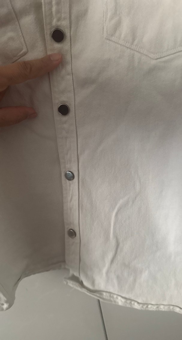 Düğmeli Beyaz Erkek Keten Gömlek - Görsel 3