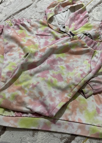 Kız Çocuk Kapüşonlu Batik Desen Sweatshirt - Görsel 5