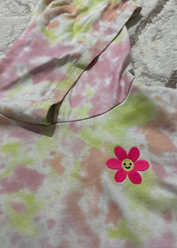 Kız Çocuk Kapüşonlu Batik Desen Sweatshirt - Görsel 2