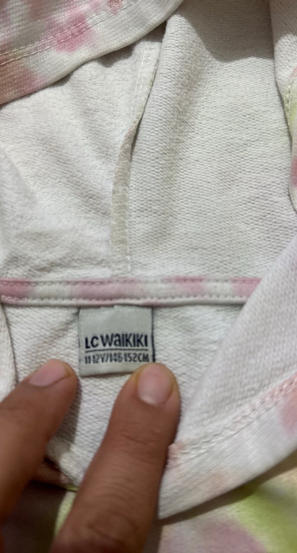 Kız Çocuk Kapüşonlu Batik Desen Sweatshirt - Görsel 3