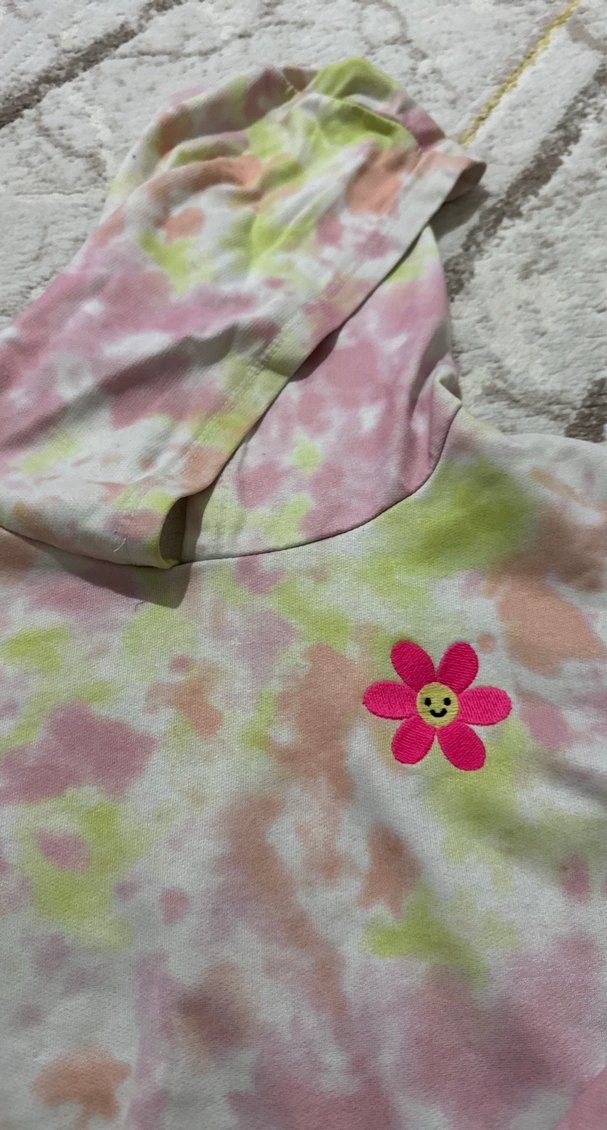 Kız Çocuk Kapüşonlu Batik Desen Sweatshirt - Görsel 2