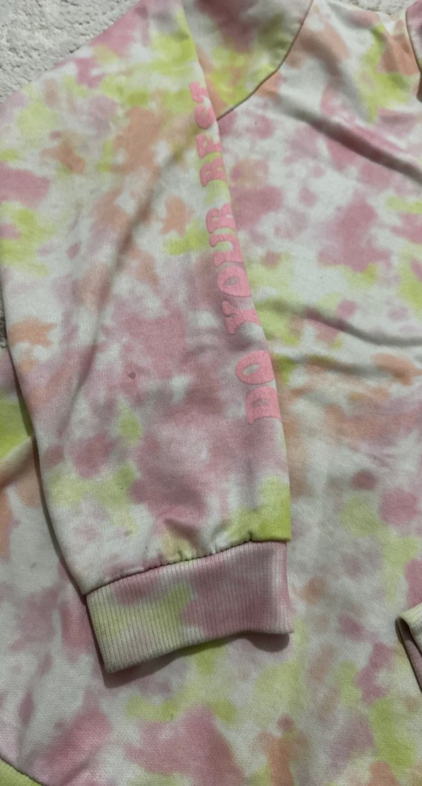 Kız Çocuk Kapüşonlu Batik Desen Sweatshirt - Görsel 4