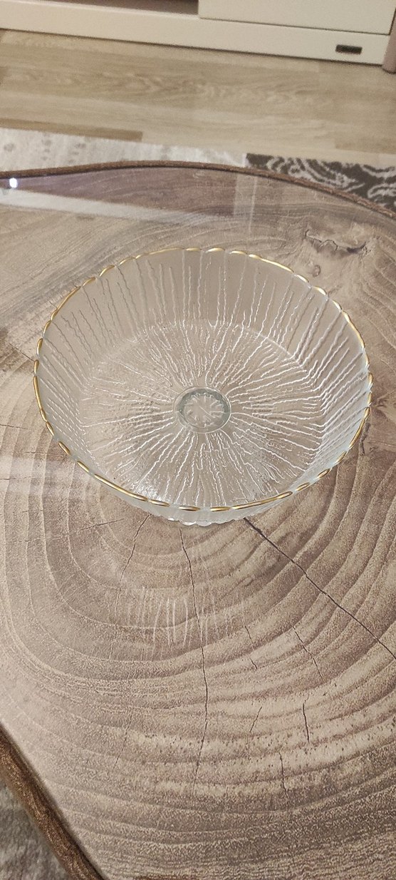 Altın yaldızlı cam ayaklı kase - Görsel 3