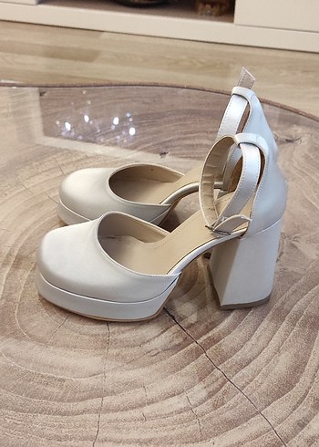 Açık gri Platform Topuklu Kadın Ayakkabı - Görsel 2
