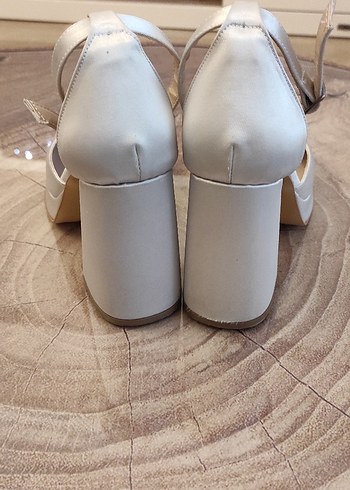 Açık gri Platform Topuklu Kadın Ayakkabı - Görsel 4