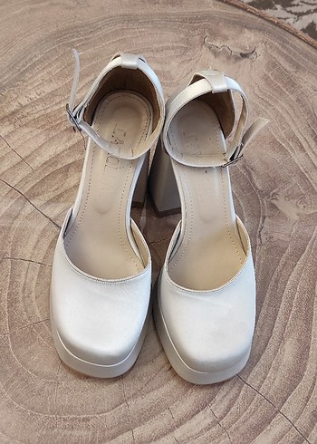 Açık gri Platform Topuklu Kadın Ayakkabı - Görsel 7