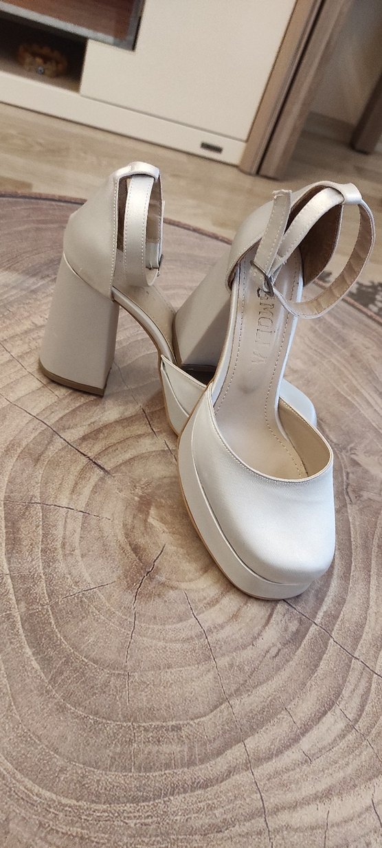 Açık gri Platform Topuklu Kadın Ayakkabı - Görsel 3