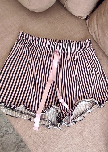 Nbb Pembe Zebra Desenli Pilili Mini Şort