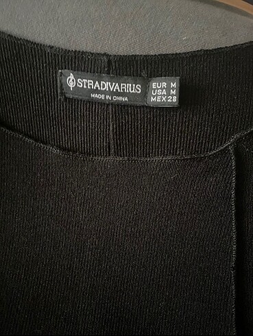 m Beden Stradivarius Dikişli Uzun Siyah Elbise
