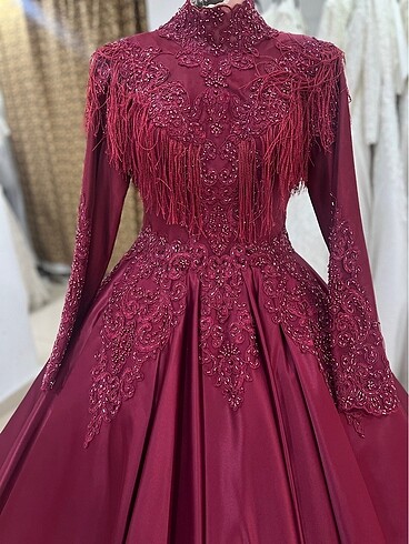 Bordo tesettür nişanlık kınalık