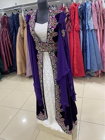 Tasarımcı Kaftan kınalık bindallı