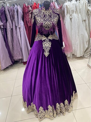 40 Beden Kınalık bindallı mor kaftan