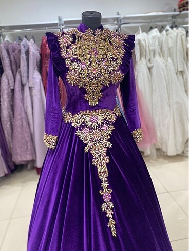Mor kaftan bindallı kınalık