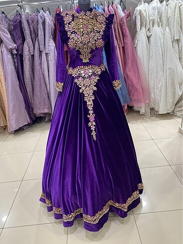 40 Beden Mor kaftan bindallı kınalık
