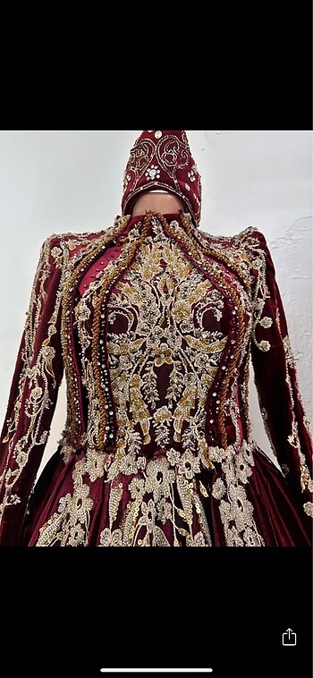Bordo bindallı kaftan kınalık