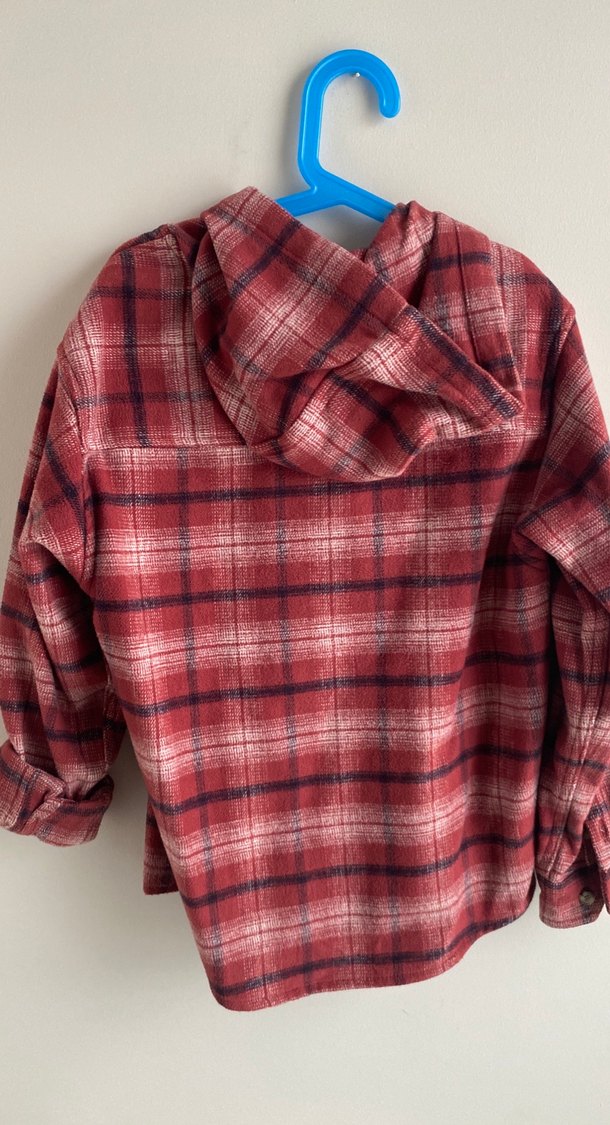 Bordo Kapüşonlu Erkek Çocuk Gömlek - Görsel 3