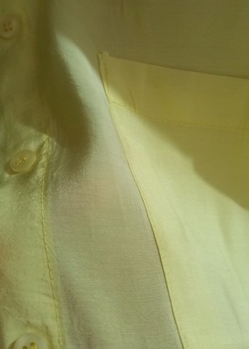 Sarı Düğmeli Salaş Kadın Gömlek - Görsel 3