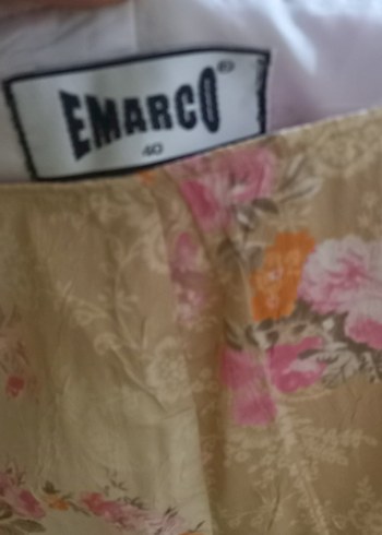 Bej Çiçek Desenli Hamile Midi Etek - Görsel 2