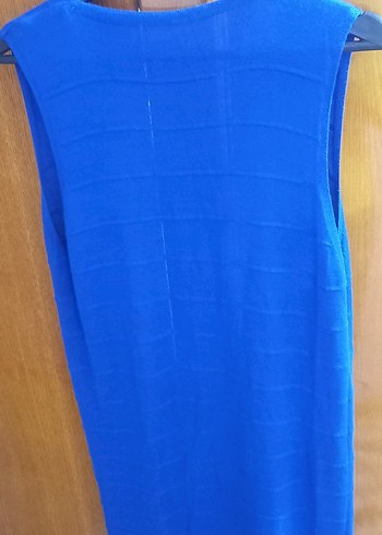 Parlak Mavi Dökümlü Kadın yelek - Görsel 2