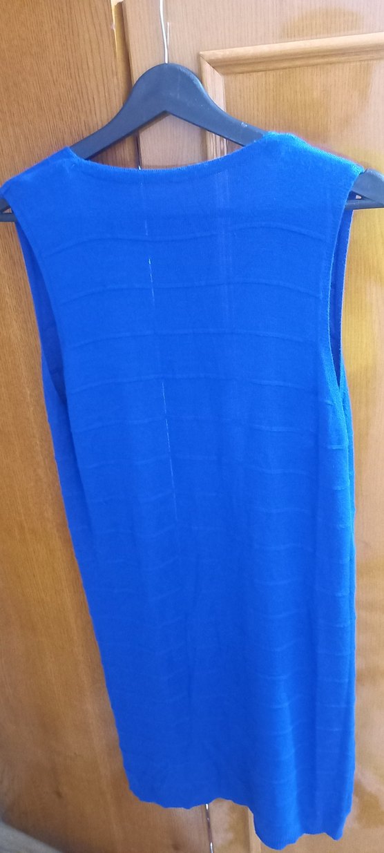 Parlak Mavi Dökümlü Kadın yelek - Görsel 2