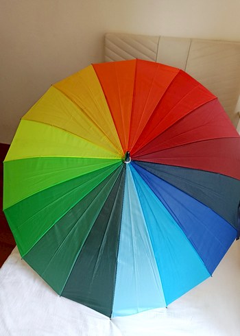 Kadın Renkli Pilili Şemsiye - Görsel 3