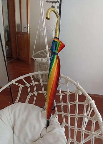 Kadın Renkli Pilili Şemsiye - Görsel 5