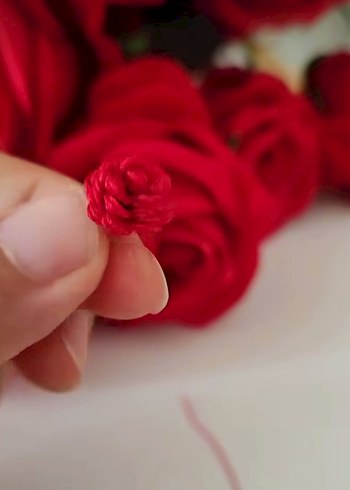 iğne oyası minyatür gül - Görsel 2