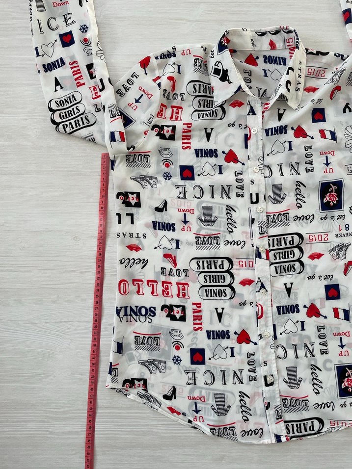 Desenli Şifon Gömlek - Görsel 2