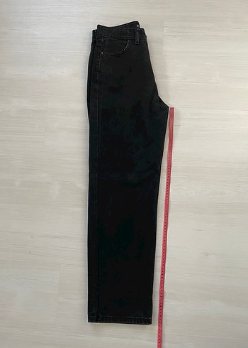 Kadın Siyah Bol Kesim Denim Pantolon - Görsel 2