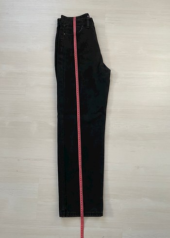 Kadın Siyah Bol Kesim Denim Pantolon - Görsel 3