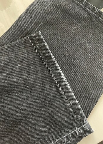 Kadın Siyah Bol Kesim Denim Pantolon - Görsel 4