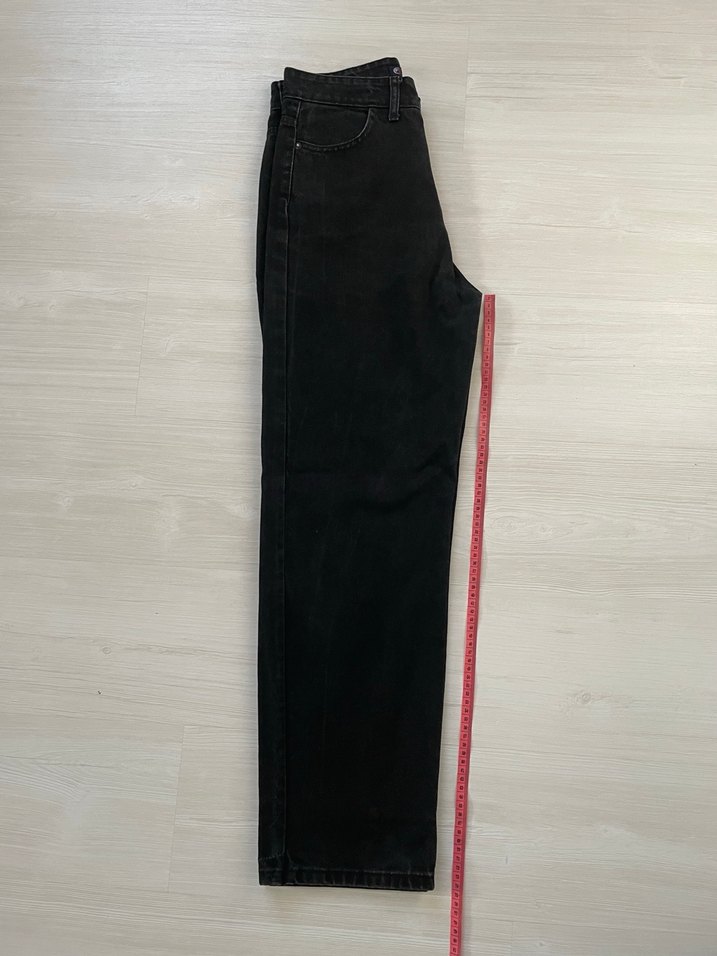 Kadın Siyah Bol Kesim Denim Pantolon - Görsel 2