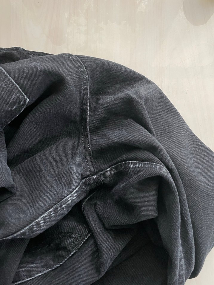 Kadın Siyah Bol Kesim Denim Pantolon - Görsel 5