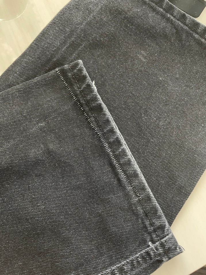 Kadın Siyah Bol Kesim Denim Pantolon - Görsel 4