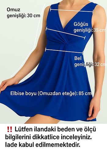 adL Night Zoom Saks Mavi Elbise - Görsel 8