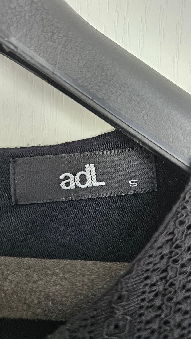 adL Dantel Kol Siyah Kloş Elbise - Görsel 4