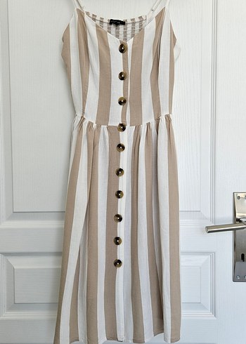 Mavi Jeans Askılı Keten Elbise - Görsel 3