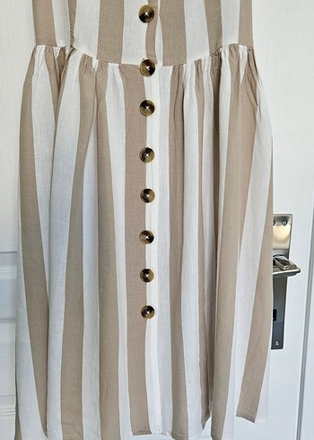 Mavi Jeans Askılı Keten Elbise - Görsel 5